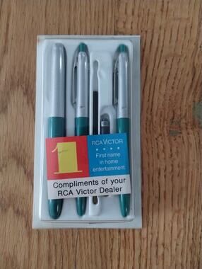 1950s Ad promo WearEver Pen Set "Compliments Of Your RCA Victor Dealer"